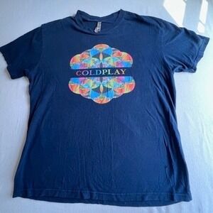 Coldplay T Shirt Mens Medium Blue A Head Full of Dreams 2017 World Tour Graphic